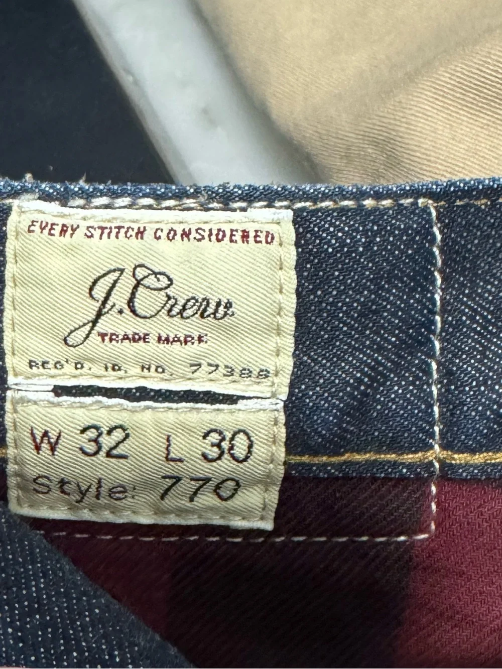 J.Crew 770 Straight Flannel Lined Kaihara Japanese Denim Jeans